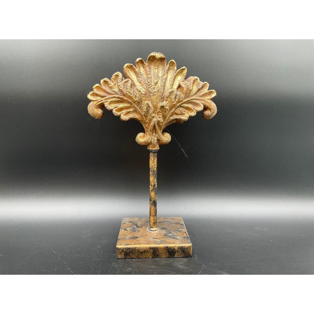 Vintage‎ Boroque Gold Tone Leaf Sculpture Tabletop Accent Ornate Design
